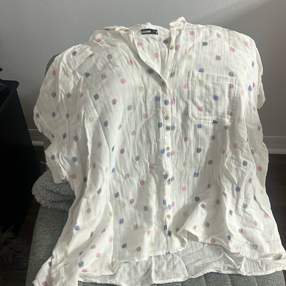 Cotton button short sleeve
